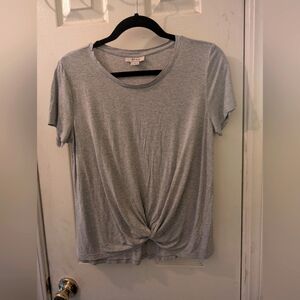 Style & Co Women's Gray Twist Hem High Low T-Shirt